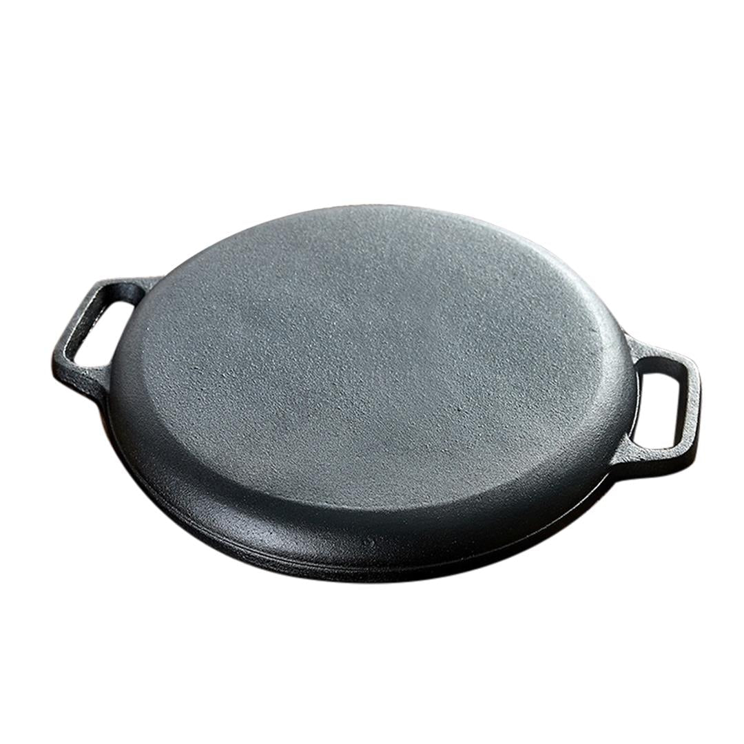 Premium Cast Iron Frying Pan Skillet Coating Steak Sizzle Platter 35cm - image2