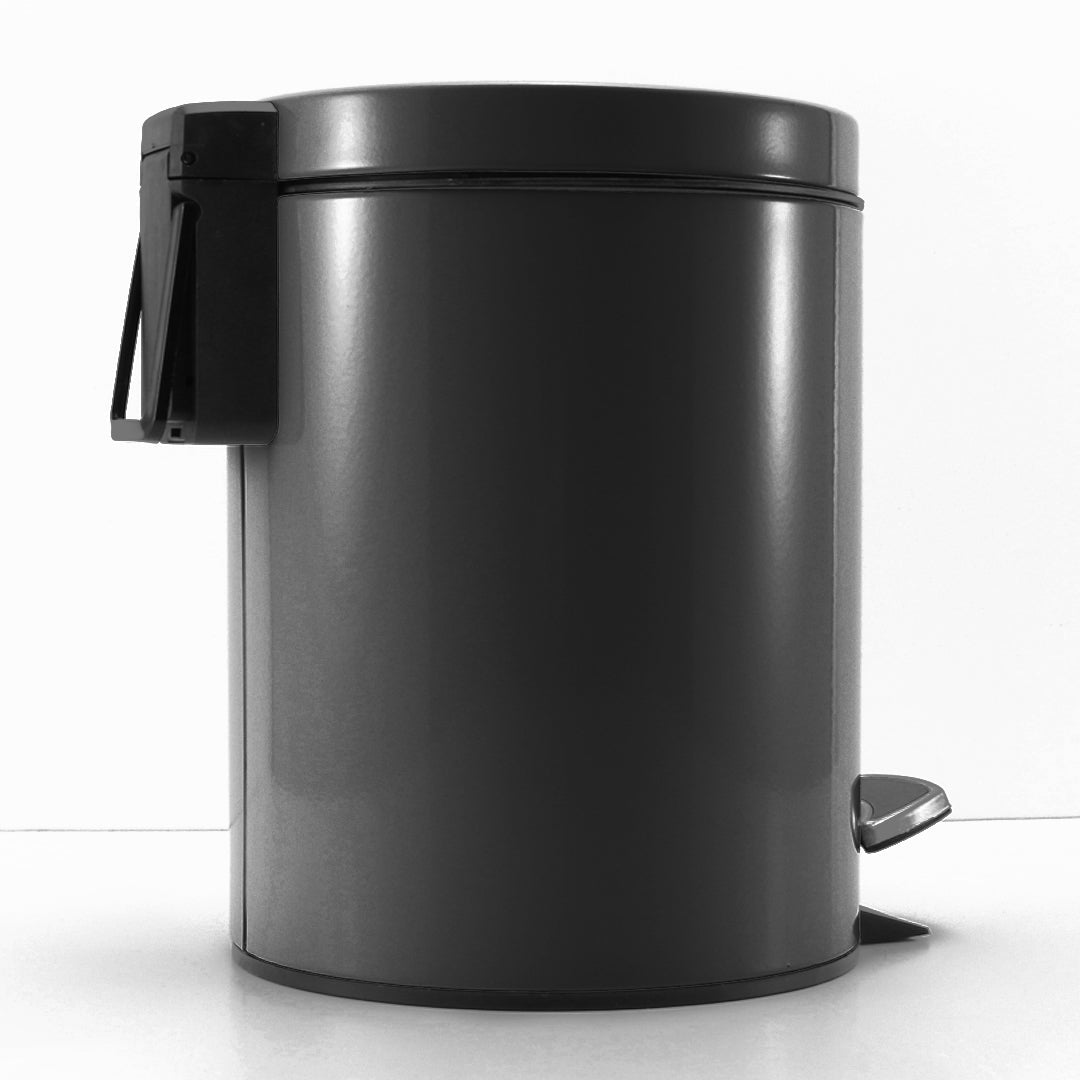 Premium 4X Foot Pedal Stainless Steel Rubbish Recycling Garbage Waste Trash Bin Round 12L Black - image3