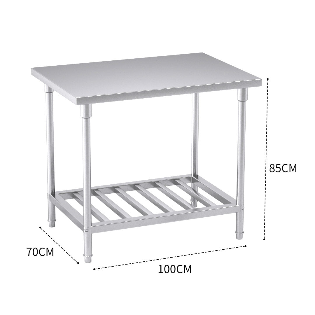 Premium Commercial Catering Kitchen Stainless Steel Prep Work Bench Table 100*70*85cm - image3