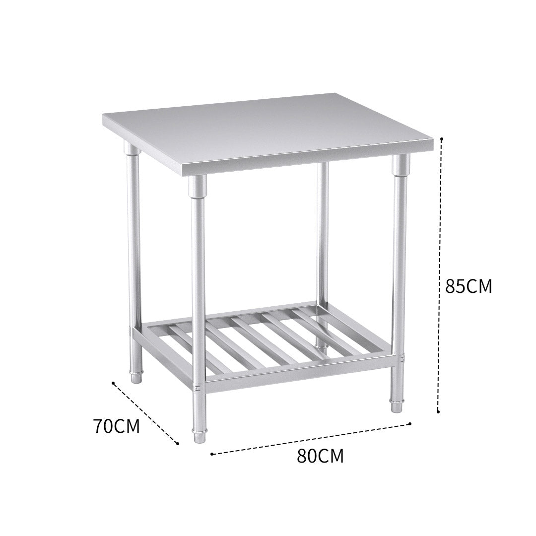 Premium Commercial Catering Kitchen Stainless Steel Prep Work Bench Table 80*70*85cm - image3