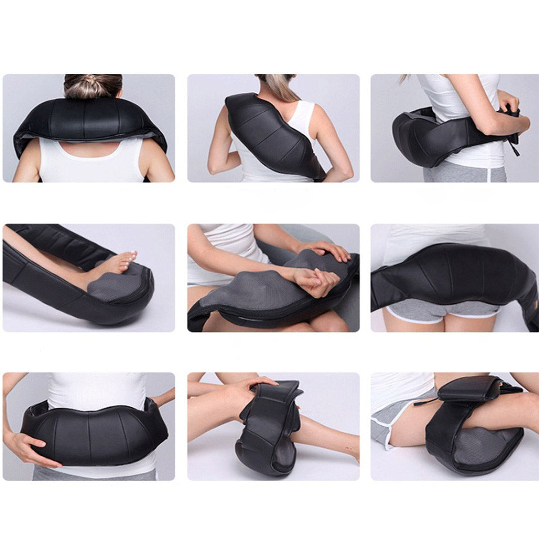 Premium 2X Electric Kneading Back Neck Shoulder Massage Arm Body Massager Black - image3