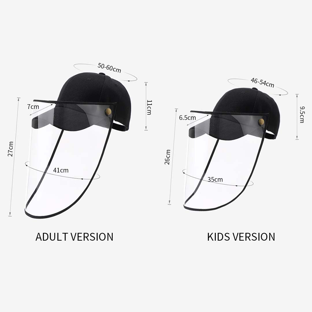 Premium Outdoor Protection Hat Anti-Fog Pollution Dust Saliva Protective Cap Full Face Shield Cover Kids Black - image4