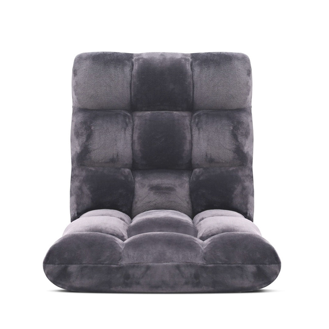 Premium Floor 4x Recliner Folding Lounge Sofa Futon Couch Folding Chair Cushion Grey - image3