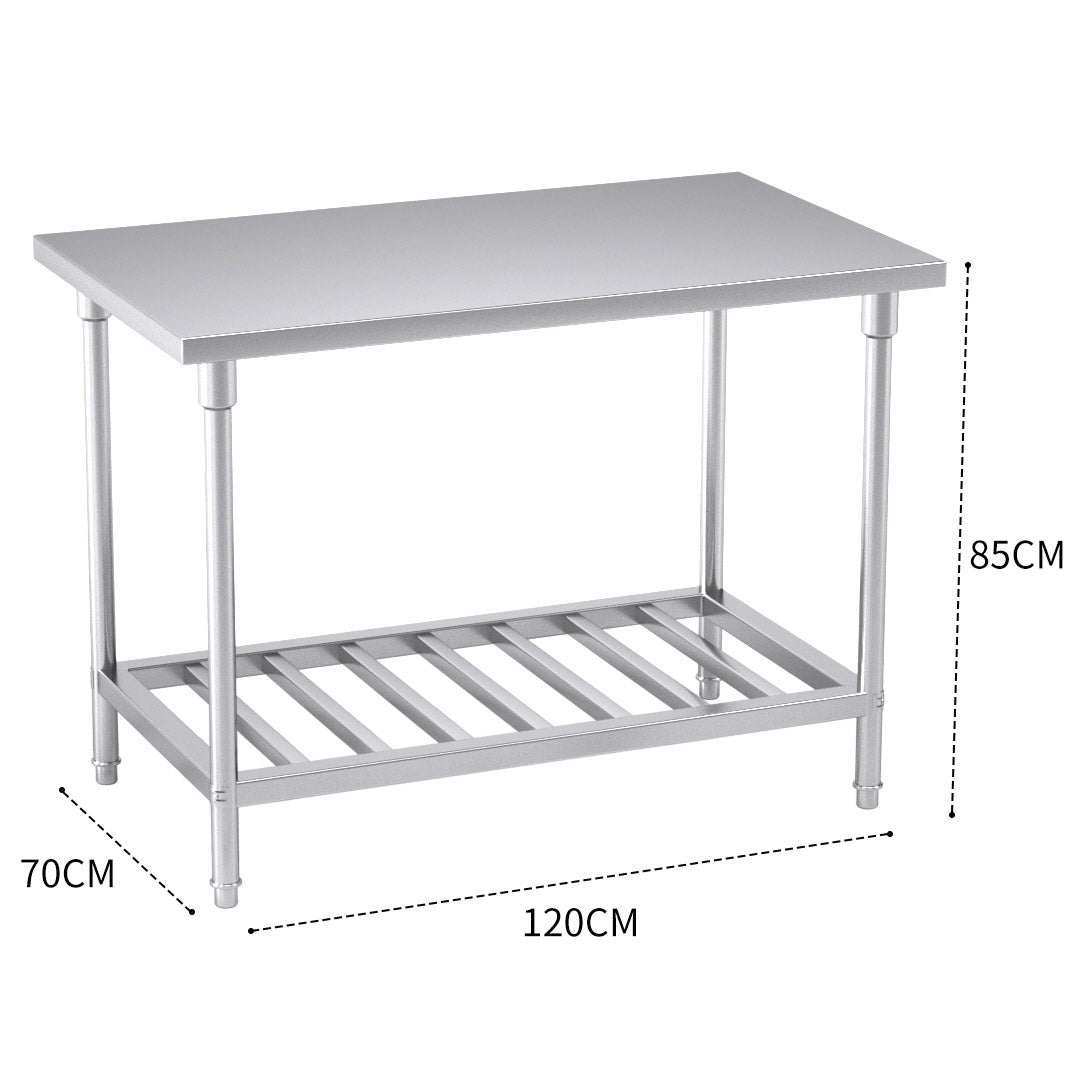 Premium Commercial Catering Kitchen Stainless Steel Prep Work Bench Table 120*70*85cm - image3