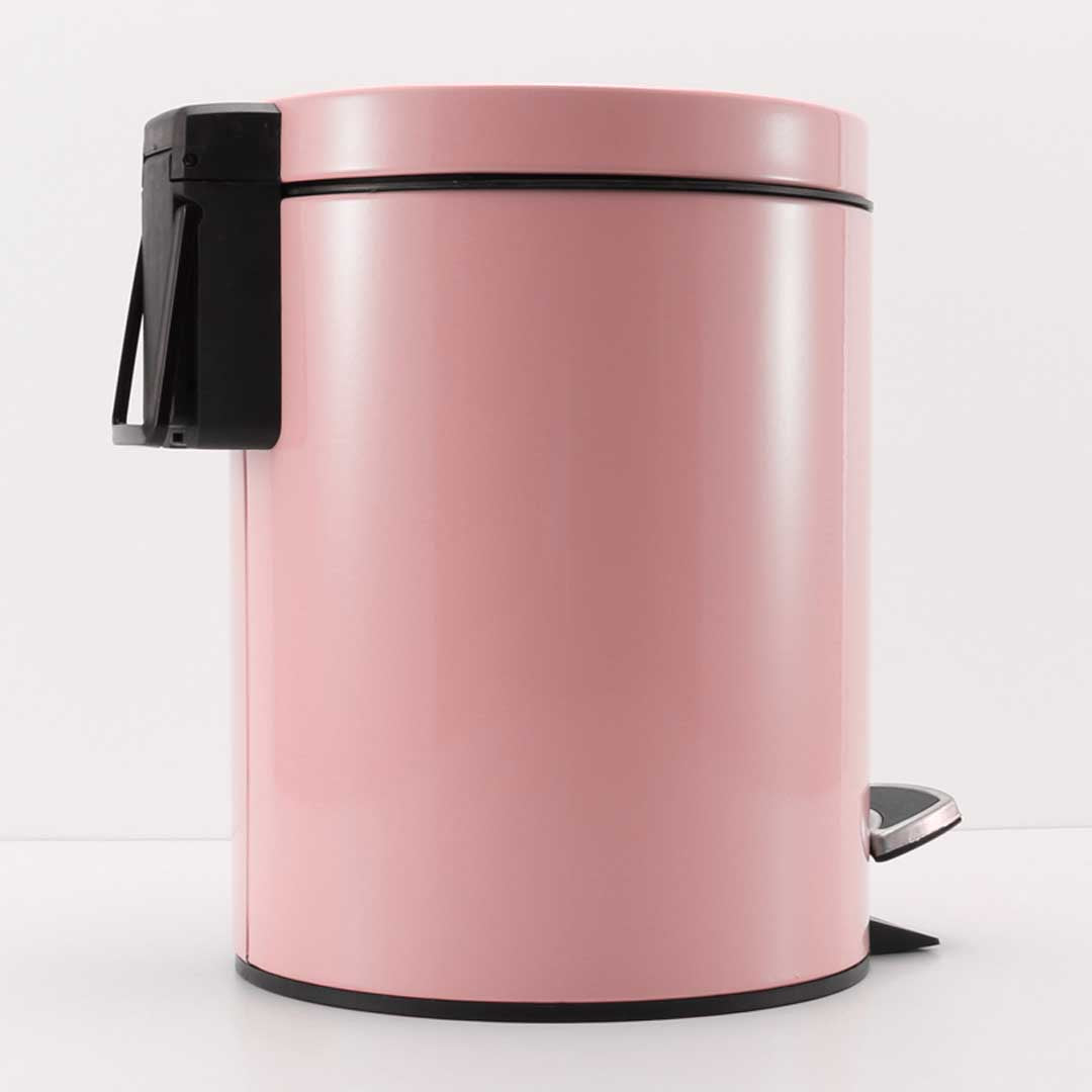 Premium 2X Foot Pedal Stainless Steel Rubbish Recycling Garbage Waste Trash Bin Round 12L Pink - image3