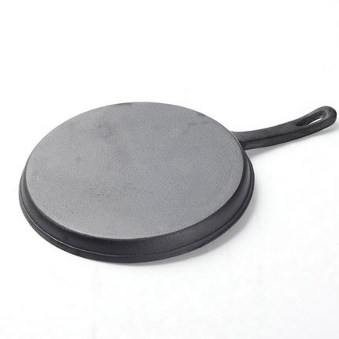 Premium 26cm Round Cast Iron Frying Pan Skillet Griddle Sizzle Platter - image3