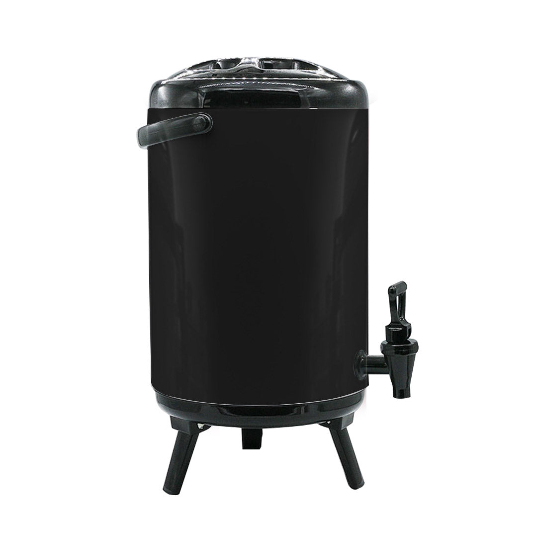 16L Stainless Steel Insulated Milk Tea Barrel Hot and Cold Beverage Dispenser Container with Faucet Black - image4