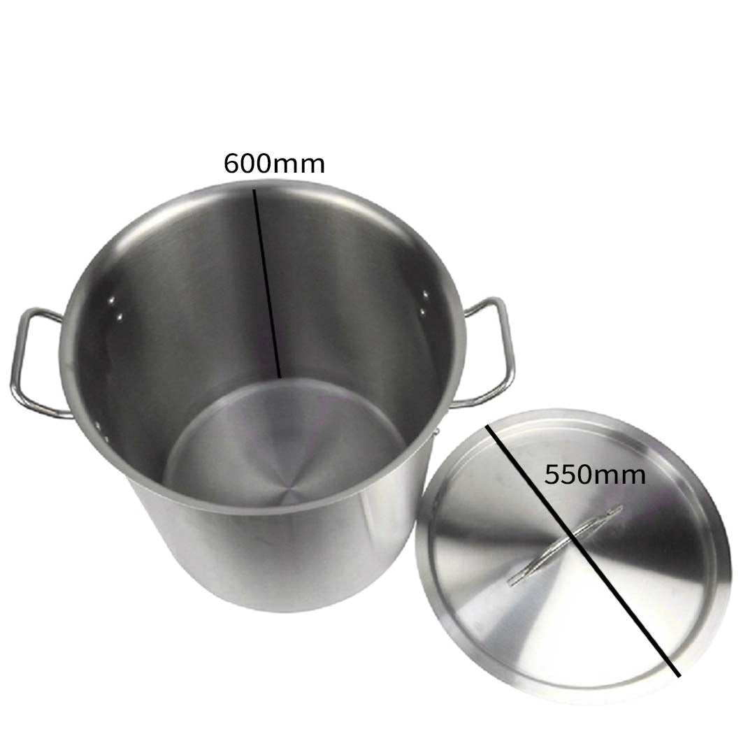 Premium Stock Pot 143L Top Grade Thick Stainless Steel Stockpot 18/10 Without Lid - image4