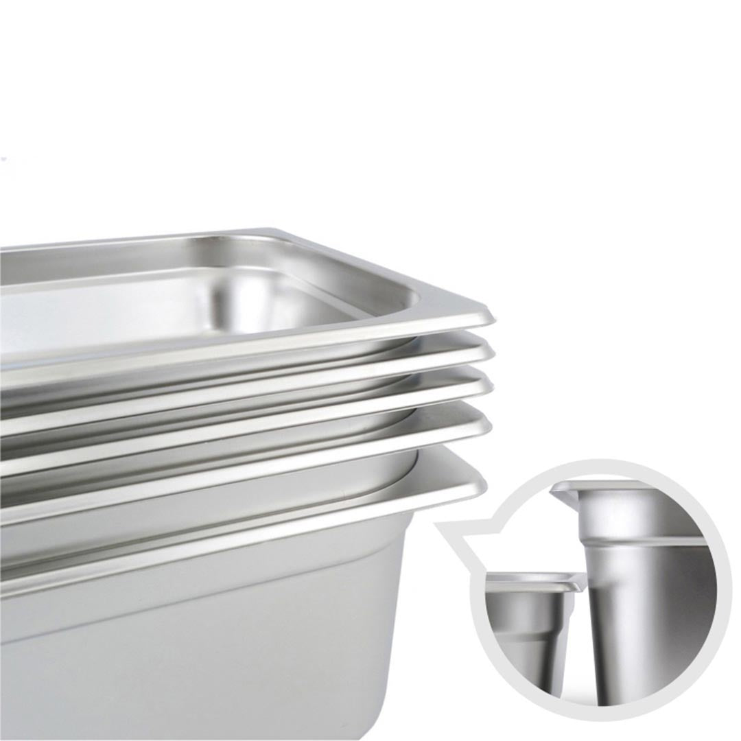 Premium 2X Gastronorm GN Pan Full Size 1/3 GN Pan 6.5 cm Deep Stainless Steel Tray - image4