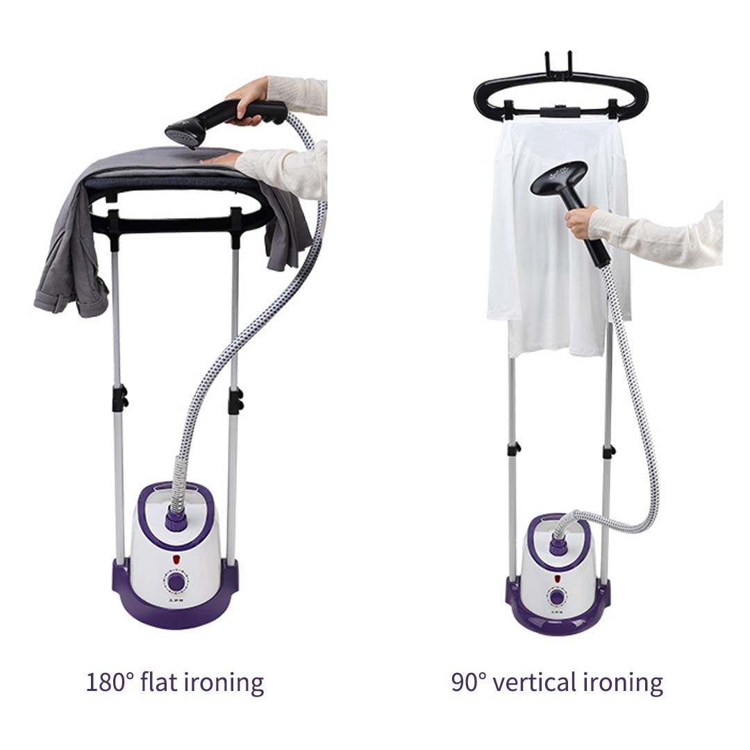 2X Garment Steamer Vertical Twin Pole Clothes 1700ml 1800w Steaming Kit Purple - image4