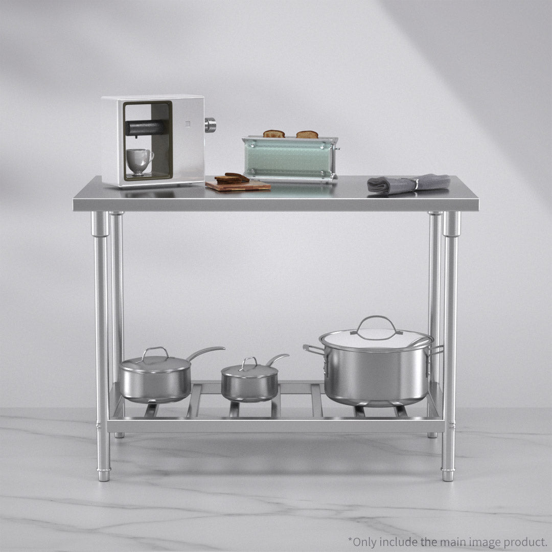 Premium Commercial Catering Kitchen Stainless Steel Prep Work Bench Table 120*70*85cm - image4