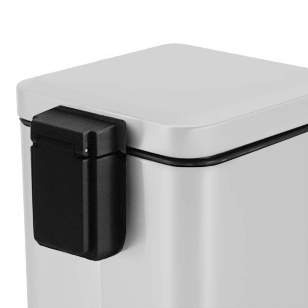 Premium 4X Foot Pedal Stainless Steel Rubbish Recycling Garbage Waste Trash Bin Square 12L White - image4