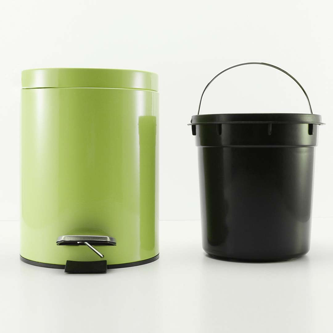 Premium 2X Foot Pedal Stainless Steel Rubbish Recycling Garbage Waste Trash Bin Round 12L Green - image4