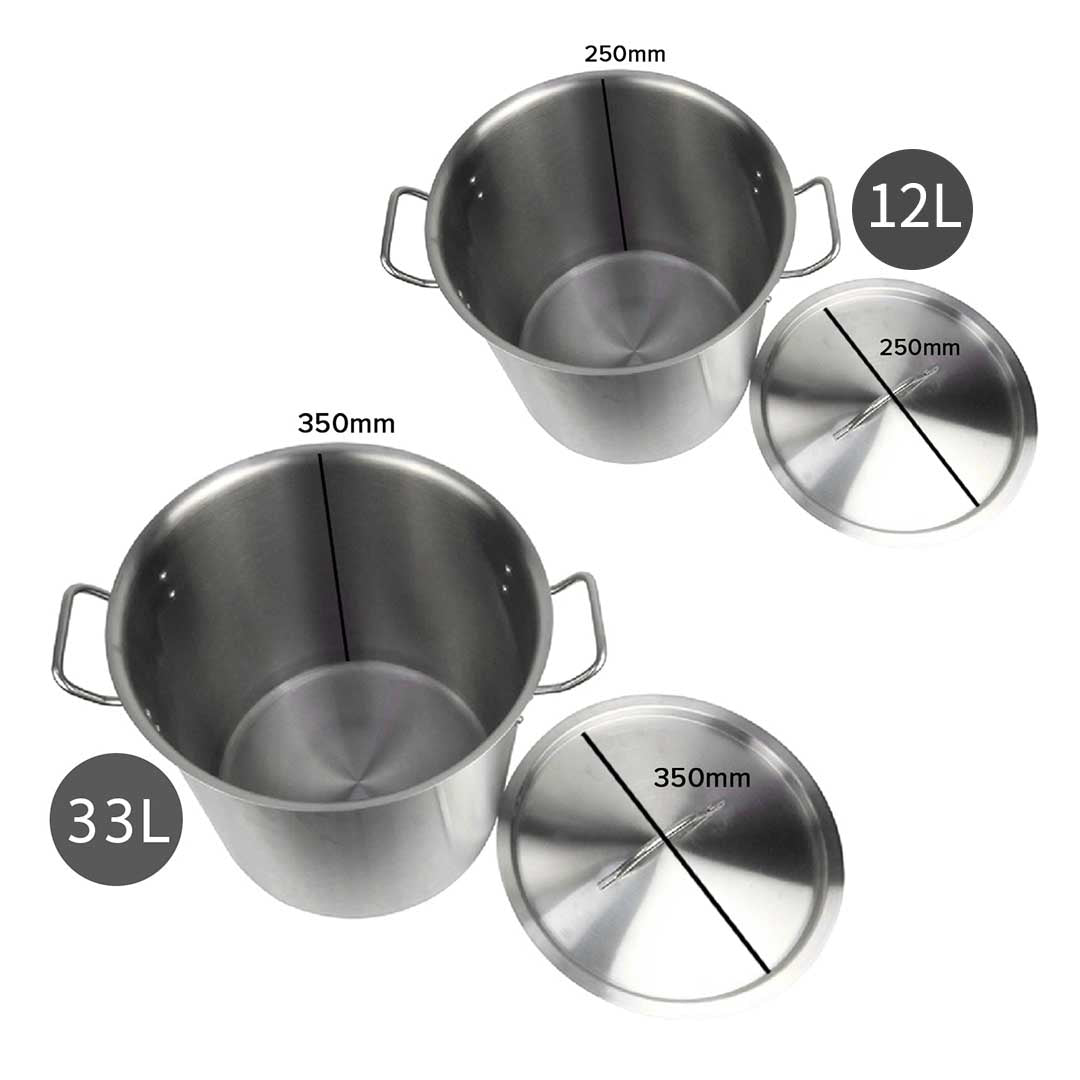 Premium Stock Pot 12L 33L Top Grade Thick Stainless Steel Stockpot 18/10 - image4