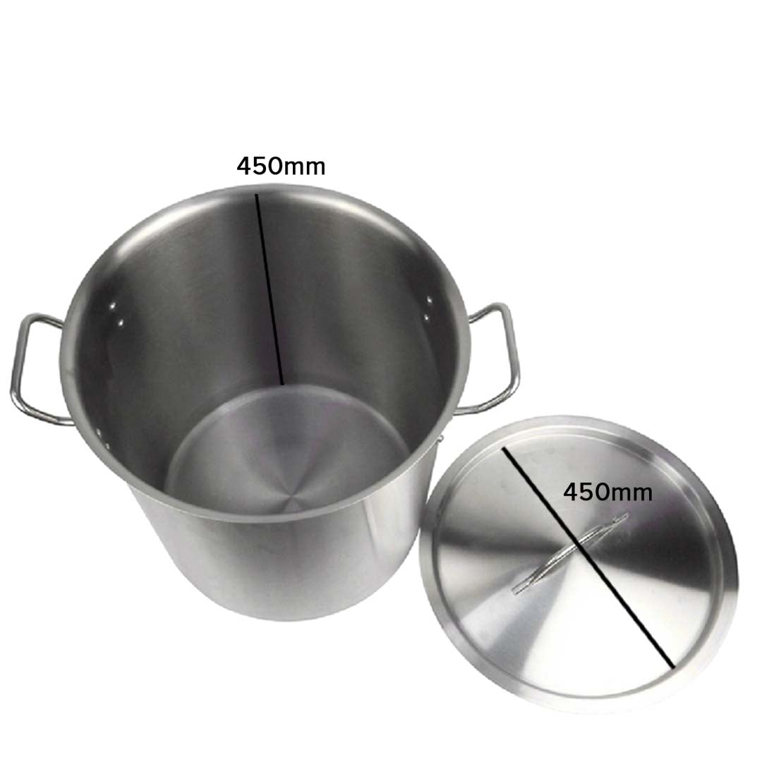 Premium Stock Pot 71L Top Grade Thick Stainless Steel Stockpot 18/10 Without Lid - image4