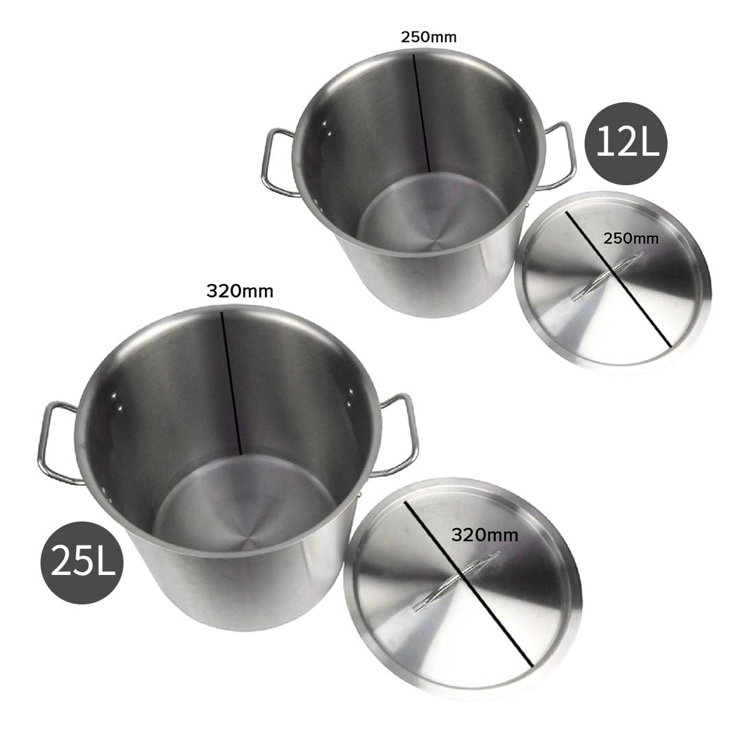 Premium Stock Pot 12L 25L Top Grade Thick Stainless Steel Stockpot 18/10 - image4