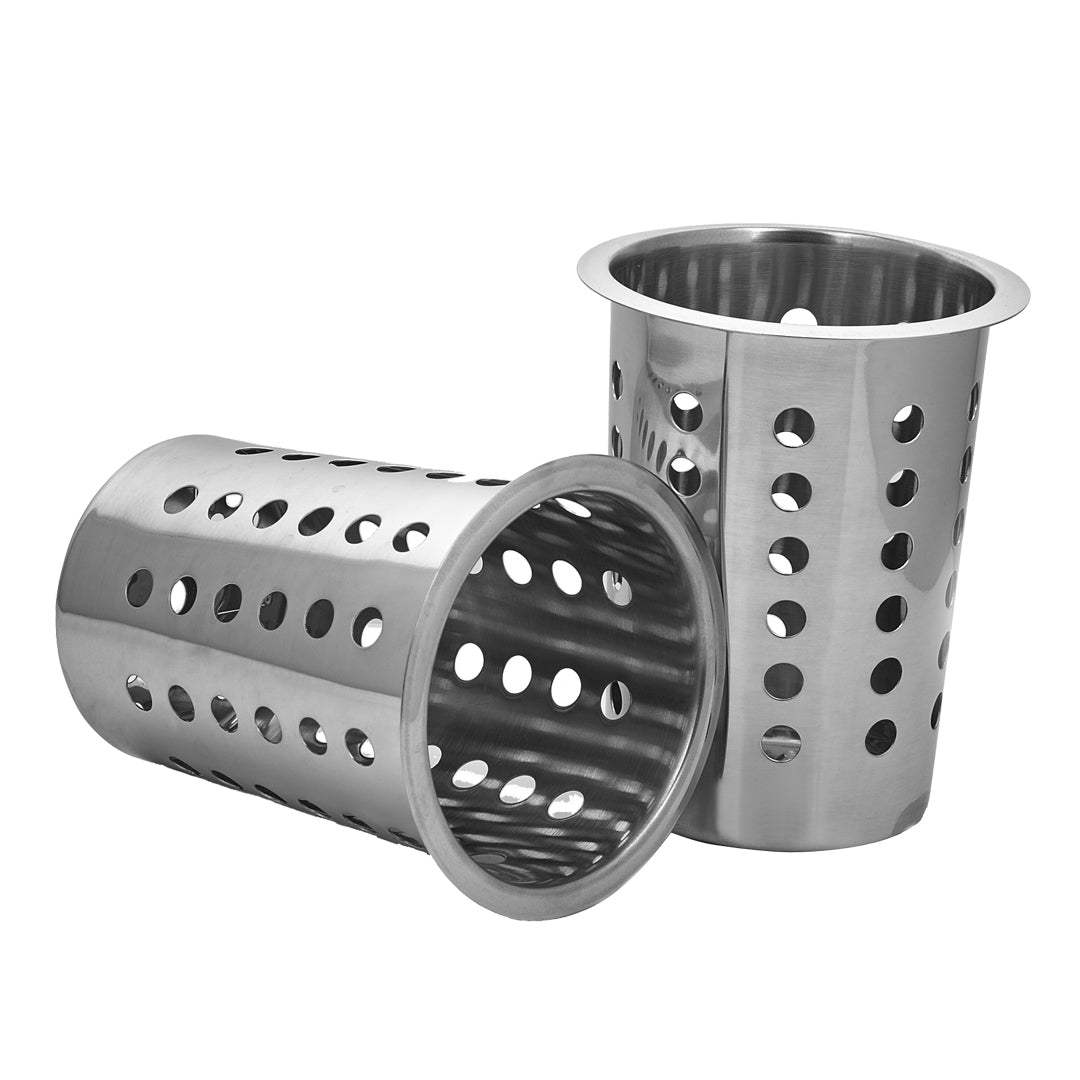 Premium 18/10 Stainless Steel Commercial Conical Utensils Cutlery Holder with 8 Holes - image4