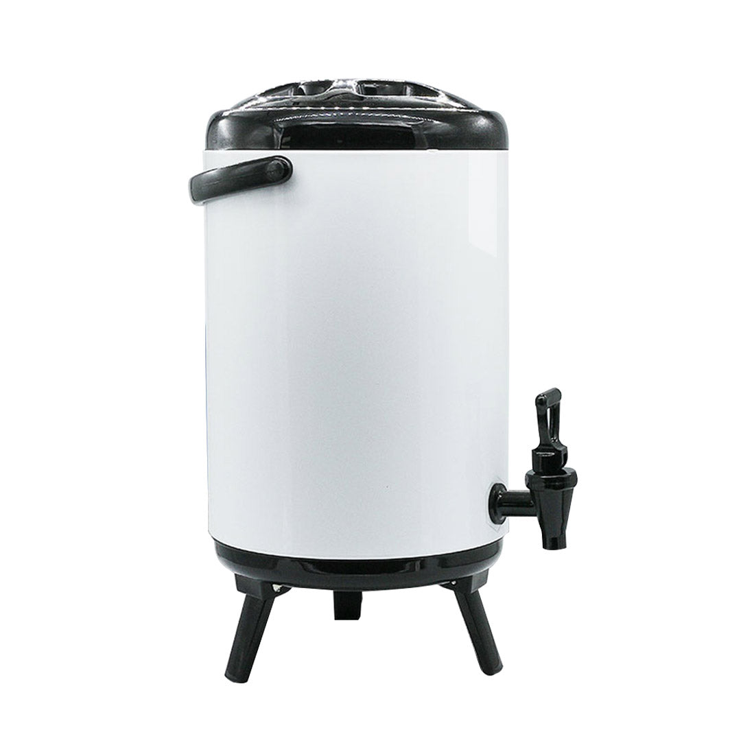 Premium 18L Stainless Steel Insulated Milk Tea Barrel Hot and Cold Beverage Dispenser Container with Faucet White - image4