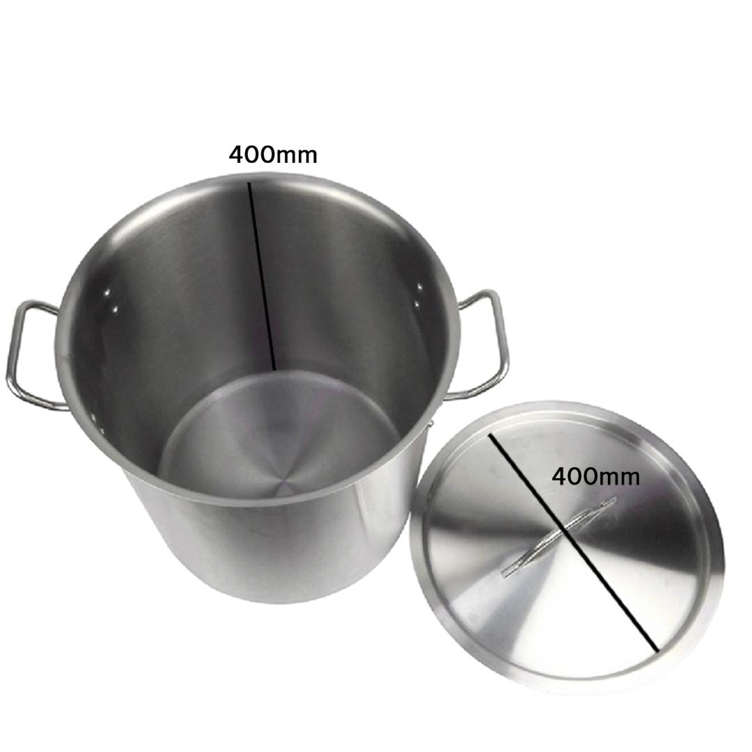 Premium Stock Pot 50L Top Grade Thick Stainless Steel Stockpot 18/10 Without Lid - image4