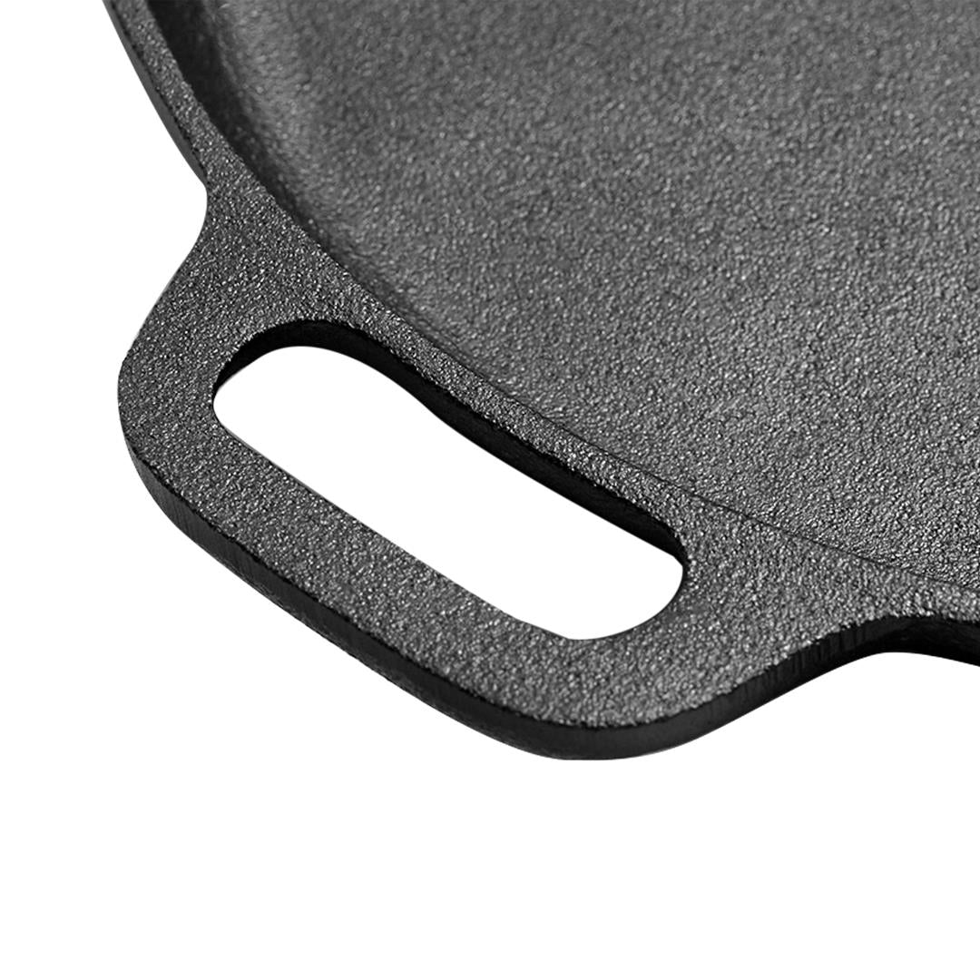 Premium Cast Iron Frying Pan Skillet Coating Steak Sizzle Platter 35cm - image4