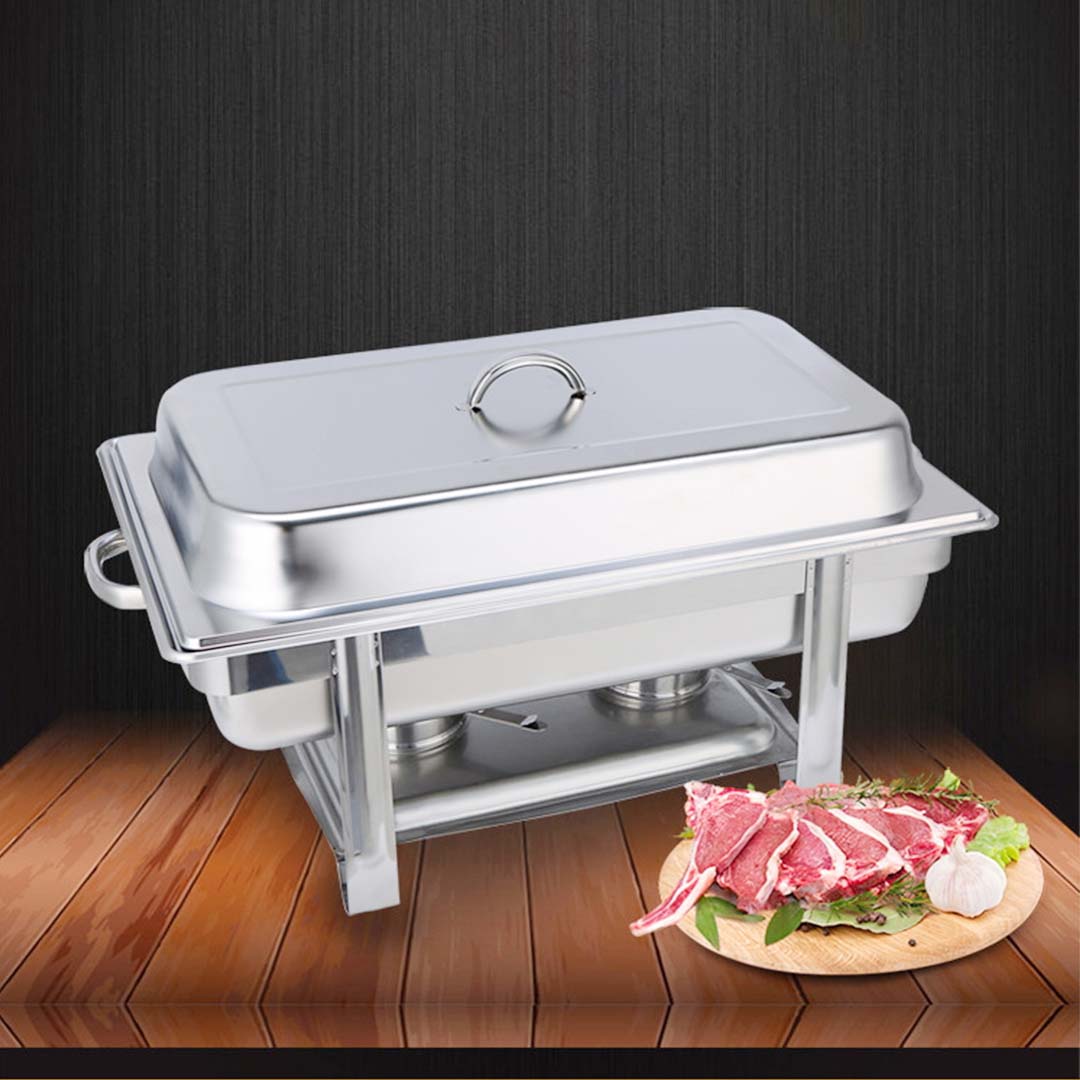 Premium 4X Stainless Steel Chafing Double Tray Catering Dish Food Warmer - image4