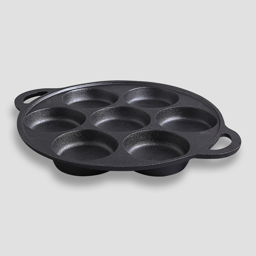 Premium 2X 31.5cm Cast Iron Takoyaki Fry Pan Octopus Balls Maker 7 Hole Cavities Grill Mold - image4