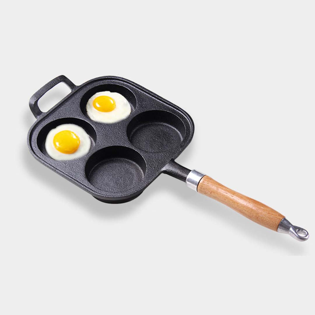 Premium 4 Mold Cast Iron Breakfast Fried Egg Pancake Omelette Fry Pan - image4