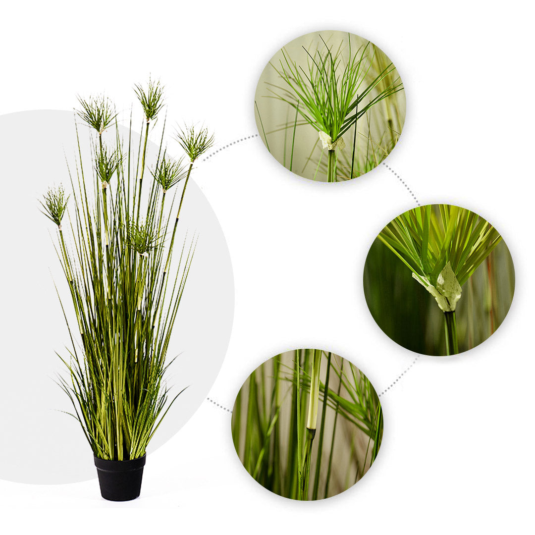 Premium 150cm Green Artificial Indoor Potted Papyrus Plant Tree Fake Simulation Decorative - image4