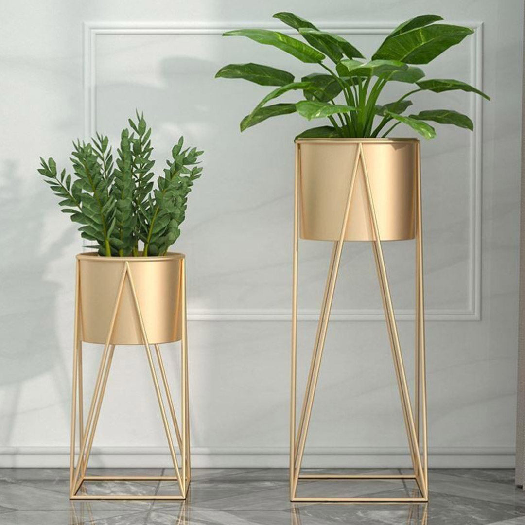 Premium 4X 50cm Gold Metal Plant Stand with Gold Flower Pot Holder Corner Shelving Rack Indoor Display - image4