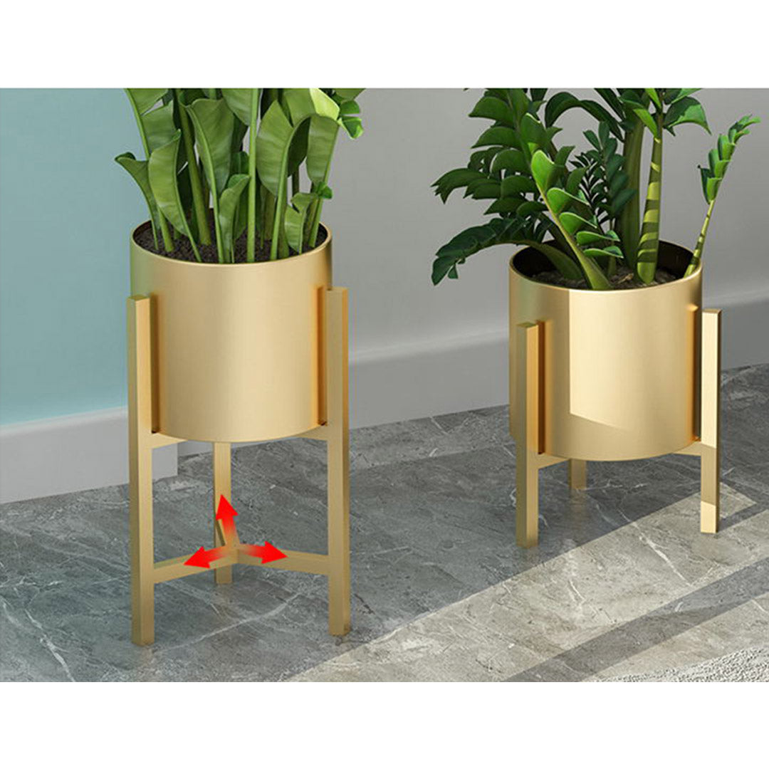 Premium 45cm Gold Metal Plant Stand with Flower Pot Holder Corner Shelving Rack Indoor Display - image4