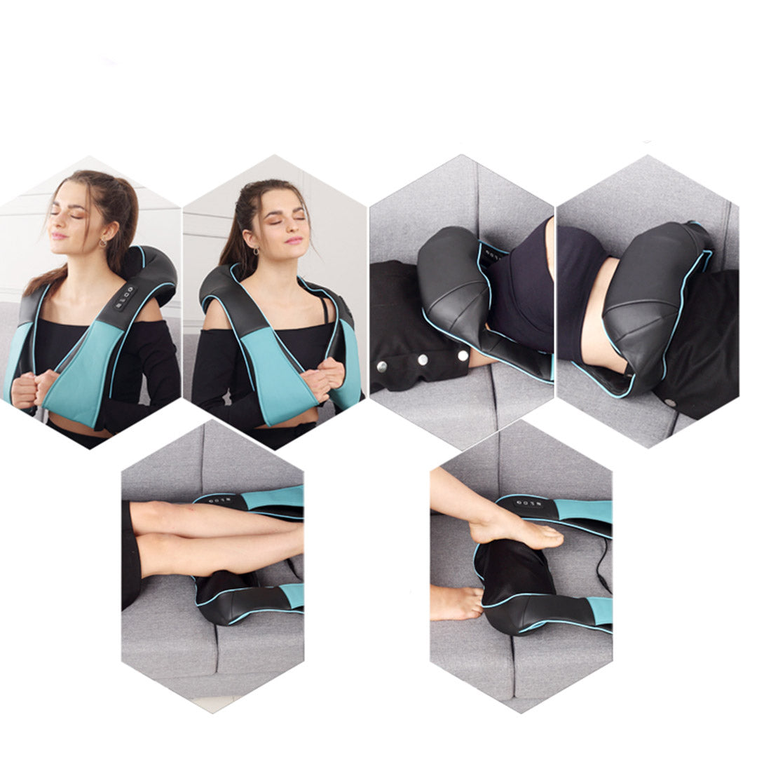 Premium 3X Electric Kneading Back Neck Shoulder Massage Arm Body Massager Black/Blue/White - image4
