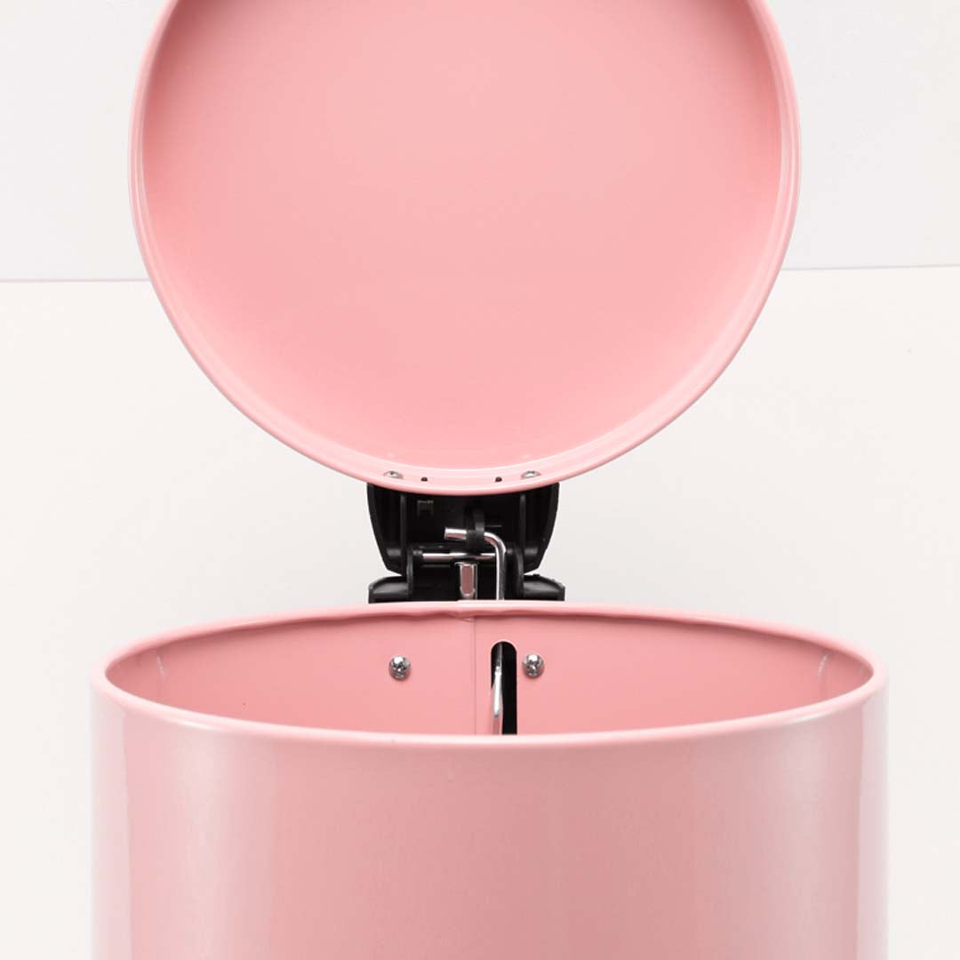 Premium 4X Foot Pedal Stainless Steel Rubbish Recycling Garbage Waste Trash Bin Round 12L Pink - image5