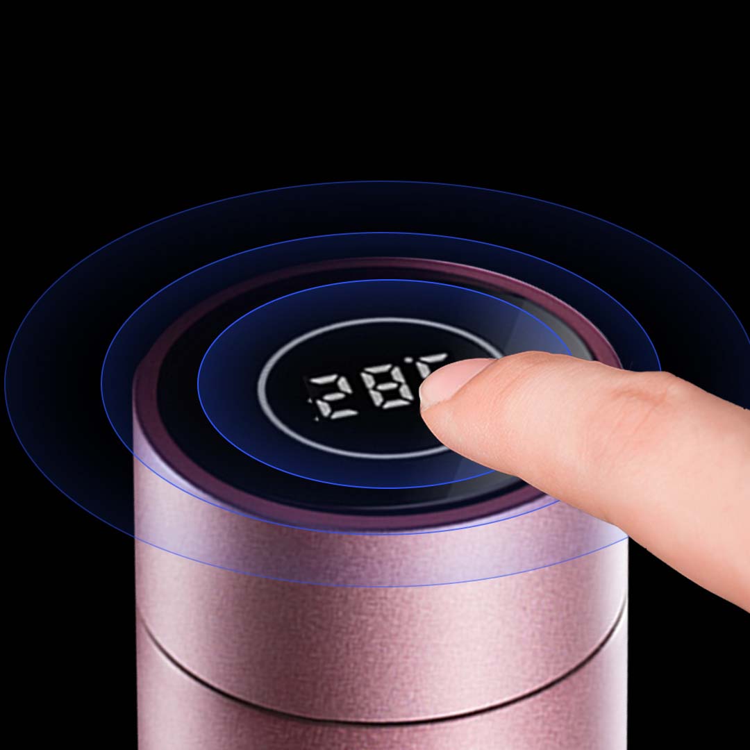 Premium 2X 500ML Stainless Steel Smart LCD Thermometer Display Bottle Vacuum Flask Thermos Rose Gold - image5