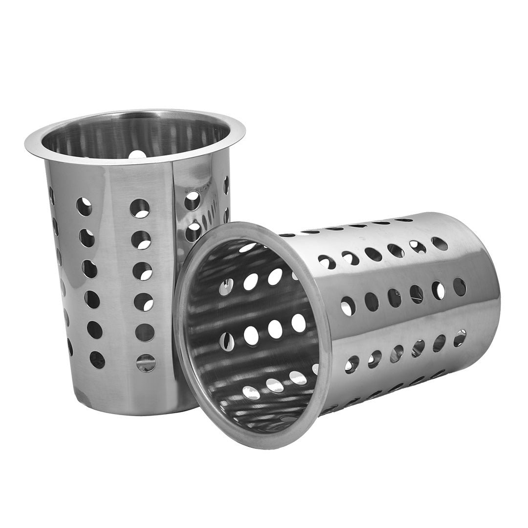 Premium 2X 18/10 Stainless Steel Commercial Conical Utensils Cutlery Holder with 6 Holes - image5