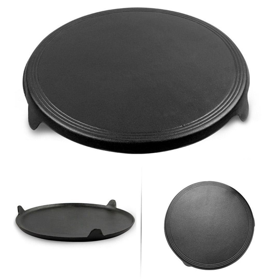 Premium 2X 33CM Reversible Round Cast Iron Crepes Pan Baking Cookie Pancake Pizza Bakeware - image5