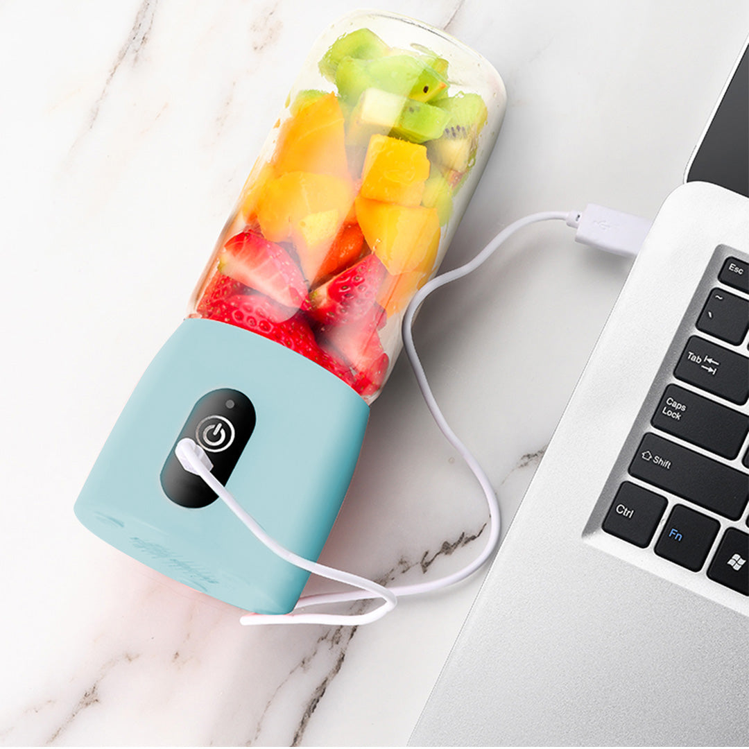 Premium 2X Portable Mini USB Rechargeable Handheld Juice Extractor Fruit Mixer Juicer Blue - image5