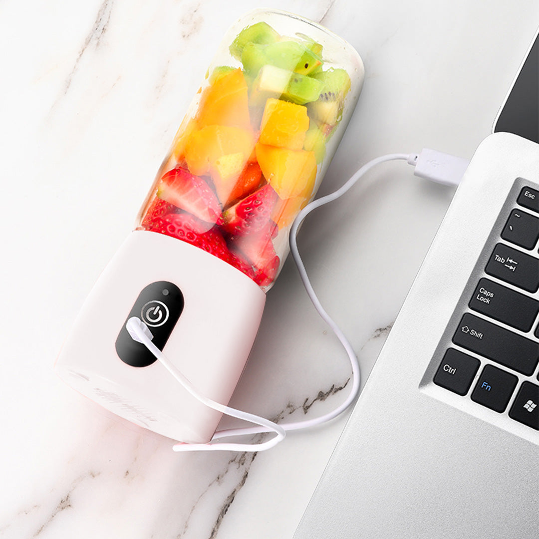 Premium 2X Portable Mini USB Rechargeable Handheld Juice Extractor Fruit Mixer Juicer White - image5