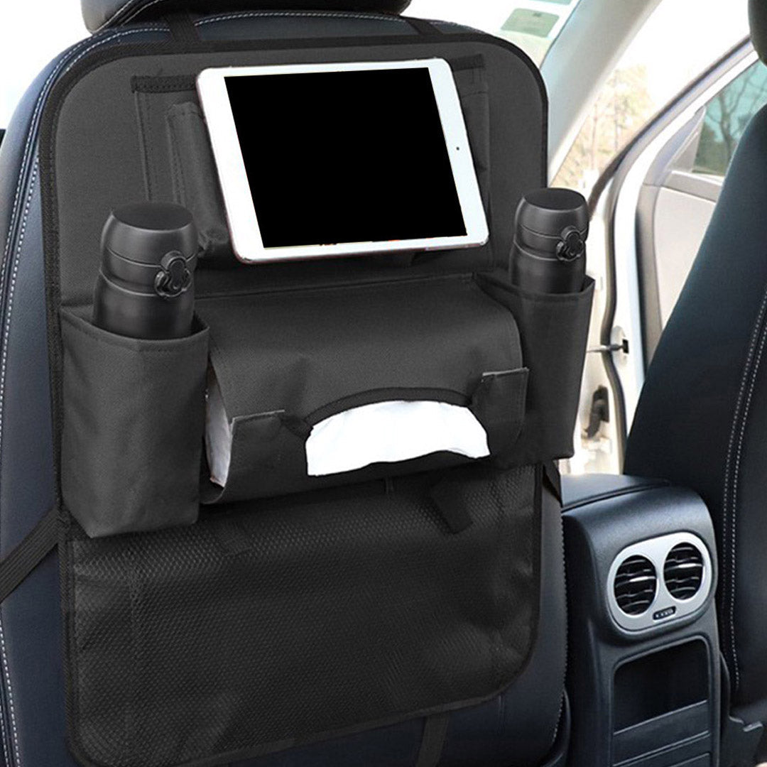 Premium 2X  PVC Leather Car Back Seat Storage Bag Multi-Pocket Organizer Backseat and iPad Mini Holder Black - image5