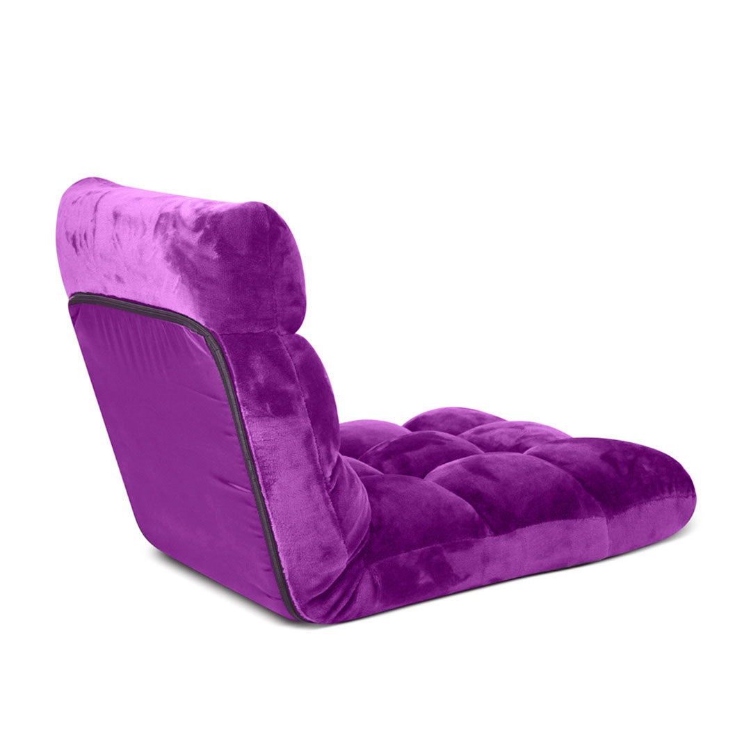 Premium Floor Recliner Folding Lounge Sofa Futon Couch Folding Chair Cushion Purple x4 - image6