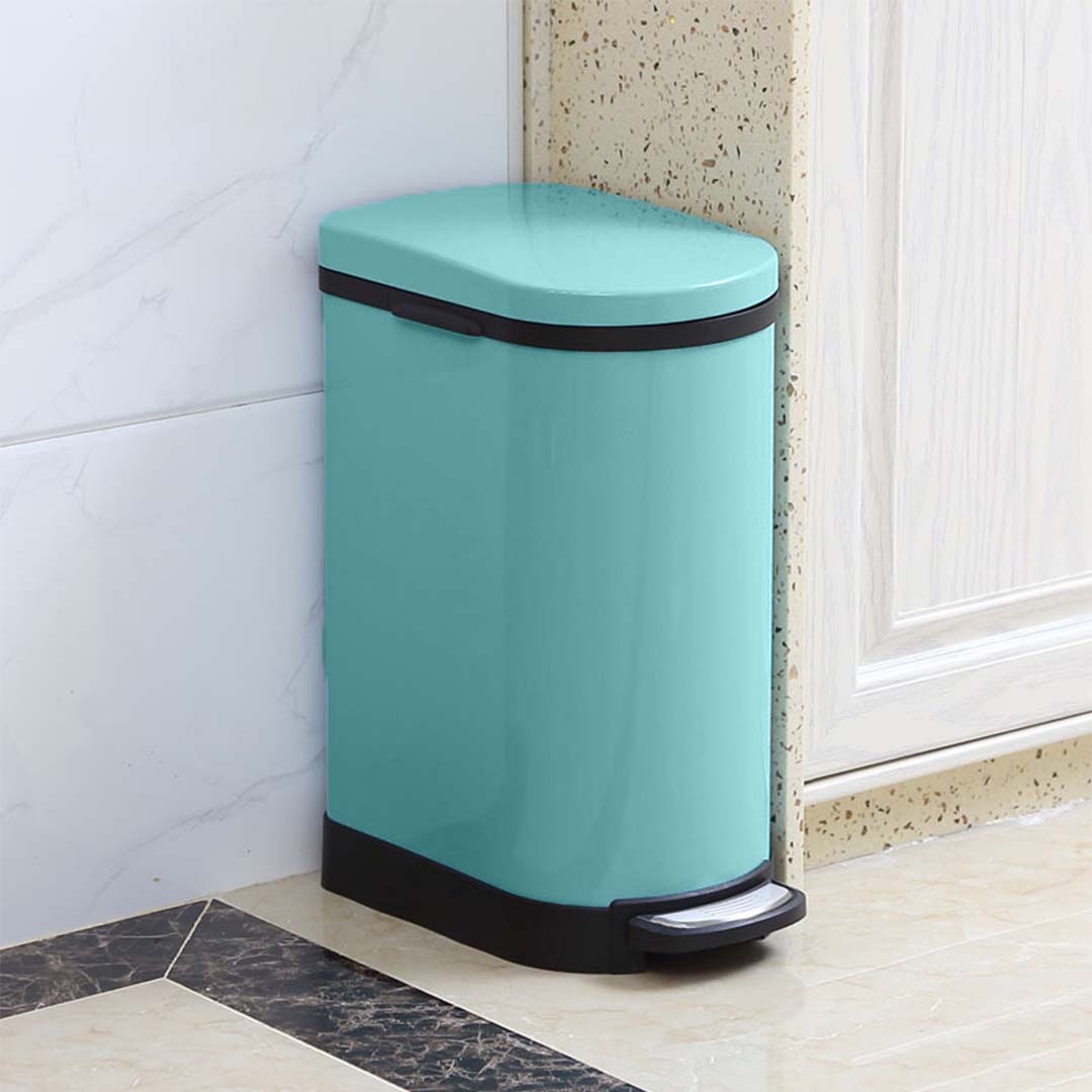 Premium Foot Pedal Stainless Steel Rubbish Recycling Garbage Waste Trash Bin 10L U Blue - image6