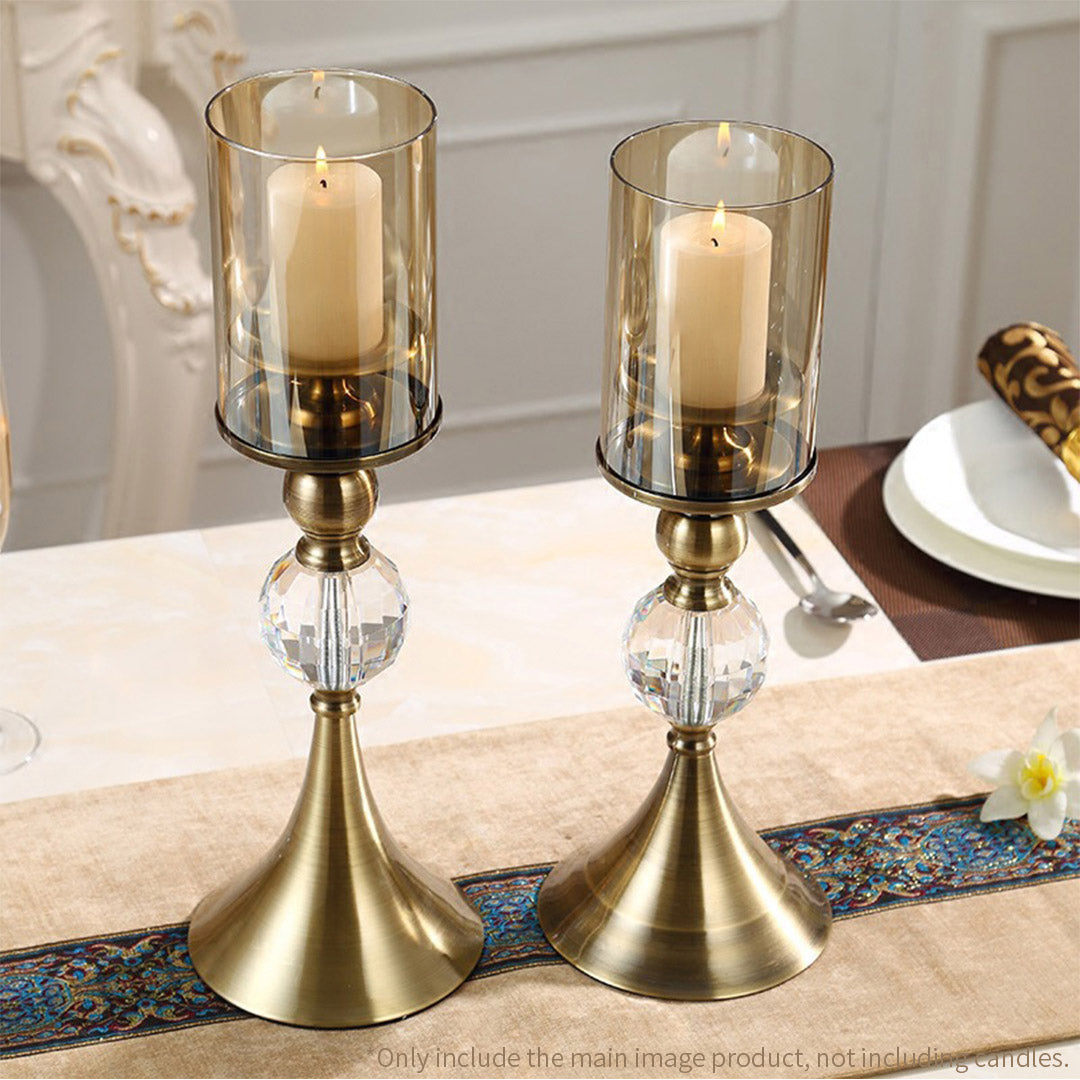 Premium 38cm Glass Candle Holder Candle Stand Glass/Metal - image6