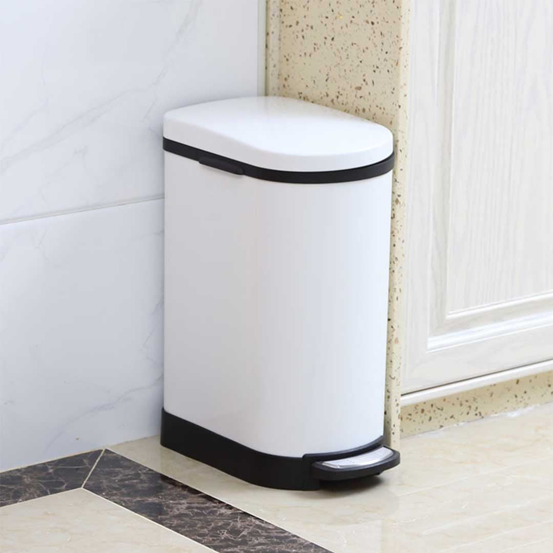 Premium 2X Foot Pedal Stainless Steel Rubbish Recycling Garbage Waste Trash Bin U White 10L - image6