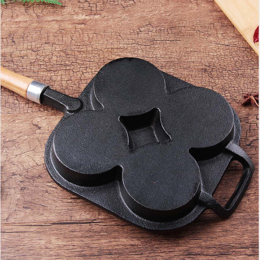 Premium 4 Mold Cast Iron Breakfast Fried Egg Pancake Omelette Fry Pan - image6