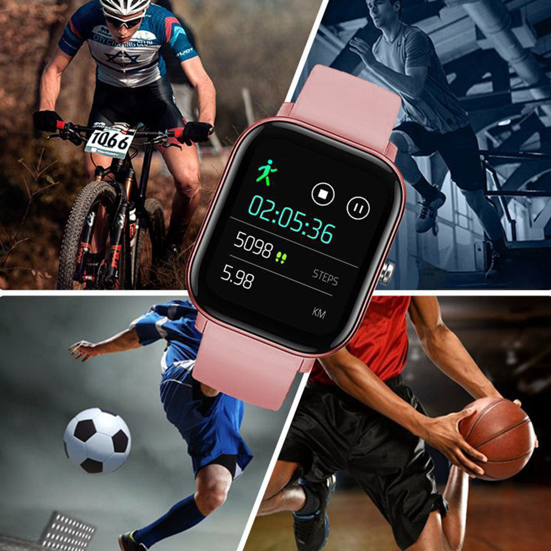 Premium 2X Waterproof Fitness Smart Wrist Watch Heart Rate Monitor Tracker P8 Pink - image6