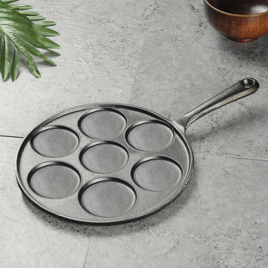 Premium 23cm Cast Iron Takoyaki Fry Pan Octopus Balls Maker 7 Hole Cavities Grill Mold - image6