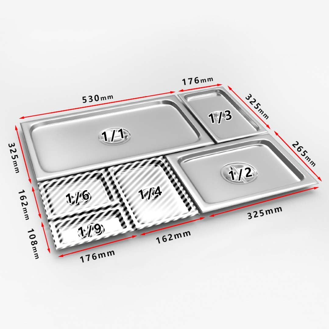 Premium 12X Gastronorm GN Pan Lid Full Size 1/3 Stainless Steel Tray Top Cover - image2