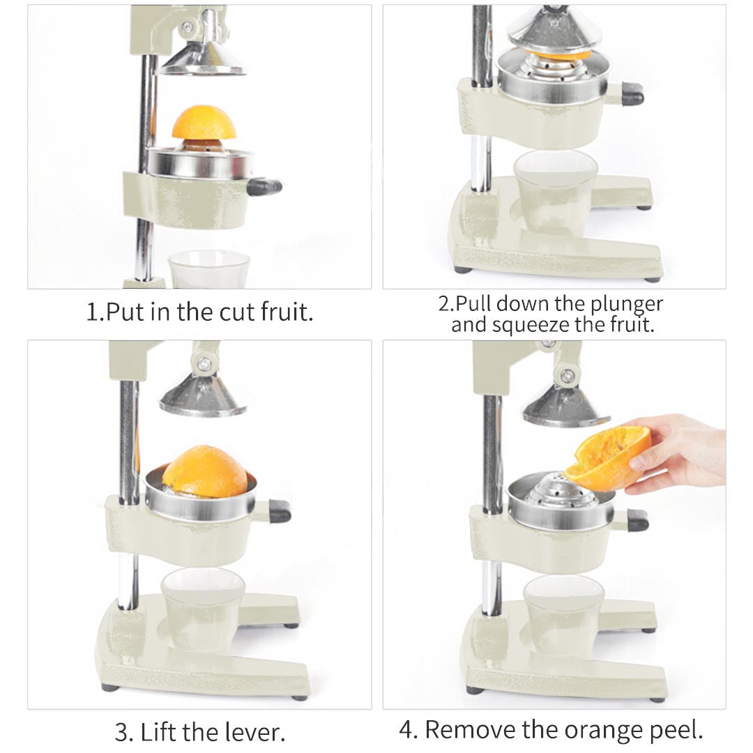 Premium 2X Commercial Manual Juicer Hand Press Juice Extractor Squeezer Orange Citrus White - image6