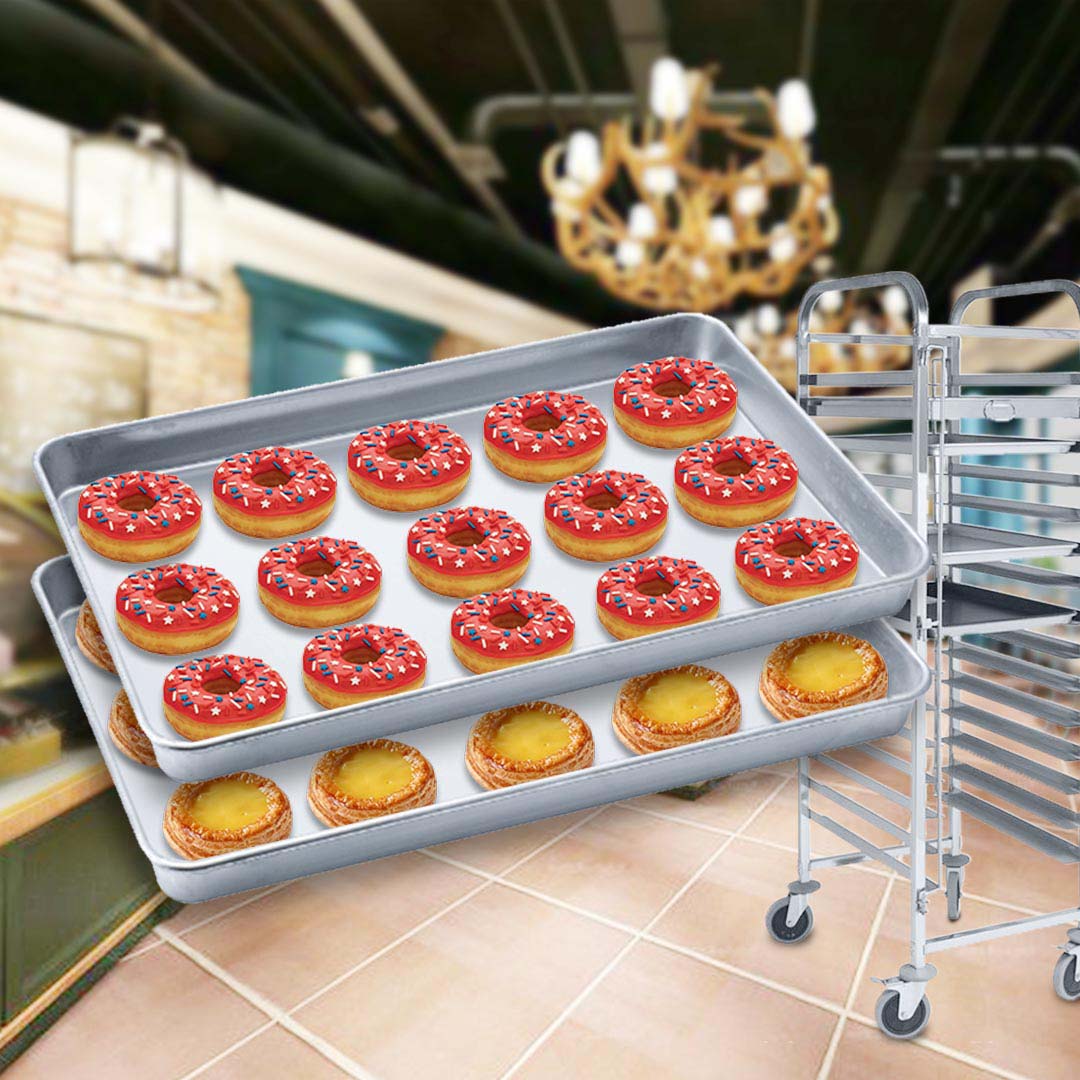 Premium 2X Aluminium Oven Baking Pan Cooking Tray for Baker Gastronorm 60*40*5cm - image6