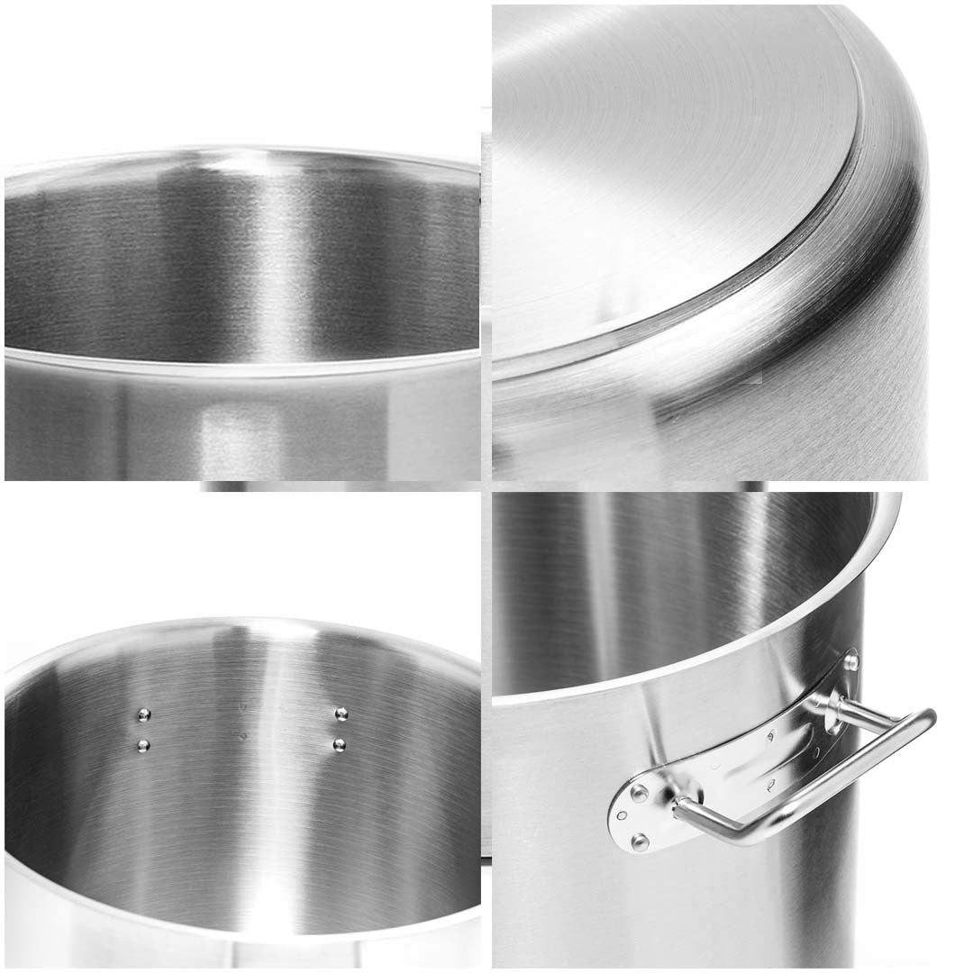 Premium Stock Pot 113L Top Grade Thick Stainless Steel Stockpot 18/10 Without Lid - image6