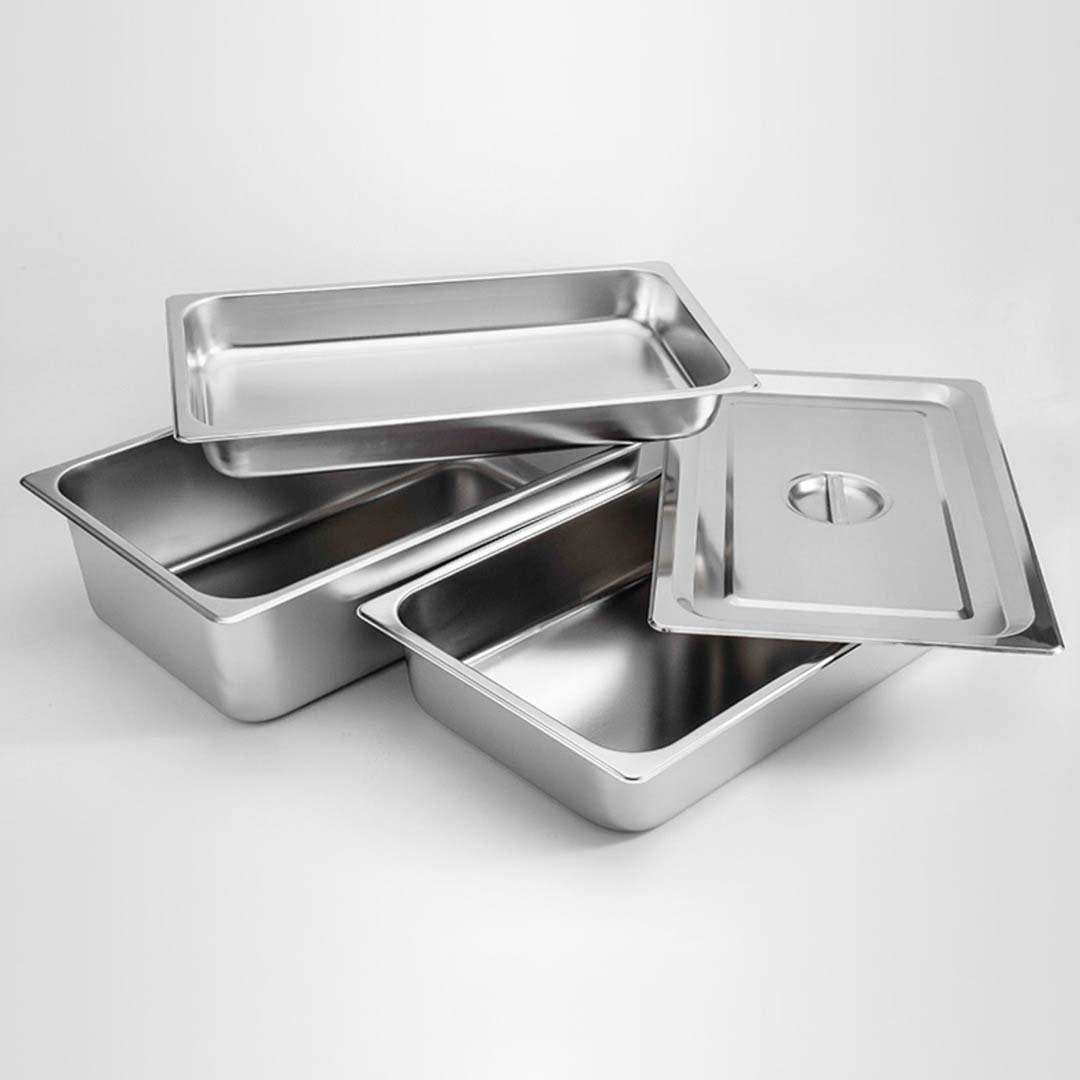 Premium 2X Gastronorm GN Pan Full Size 1/1 GN Pan 6.5cm Deep Stainless Steel Tray - image7